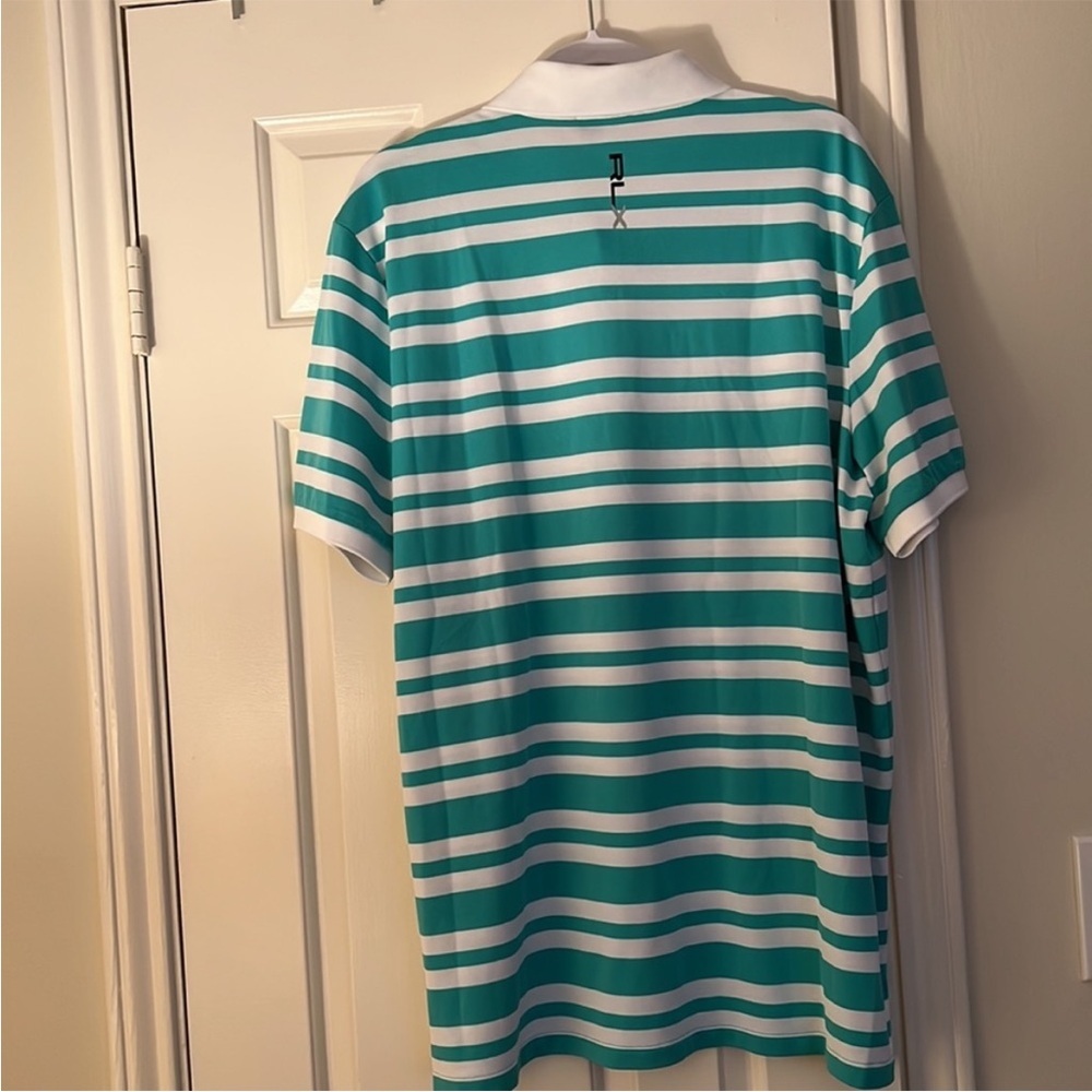 Ralph Lauren Green and White Polo Shirt with Stripes - Picture 3 of 3